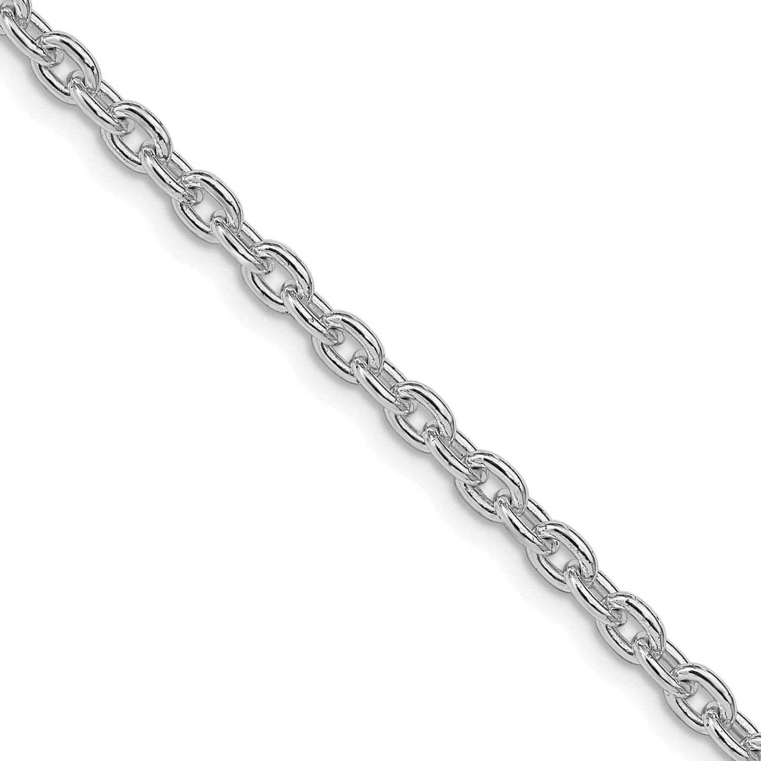 3.5mm Cable Chain 20 Inch Sterling Silver Rhodium-Plated, MPN: QCL100R-20, UPC: