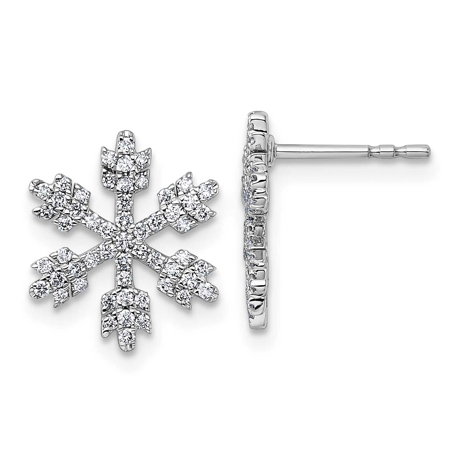 Snowflake Diamond Post Earrings 14k White Gold, MPN: EM10807-050-WAA, UPC: