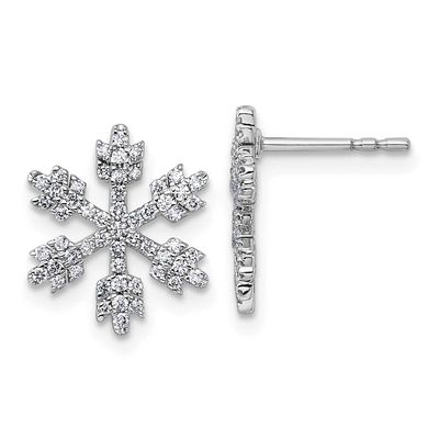 Snowflake Diamond Post Earrings 14k White Gold, MPN: EM10807-050-WAA, UPC: