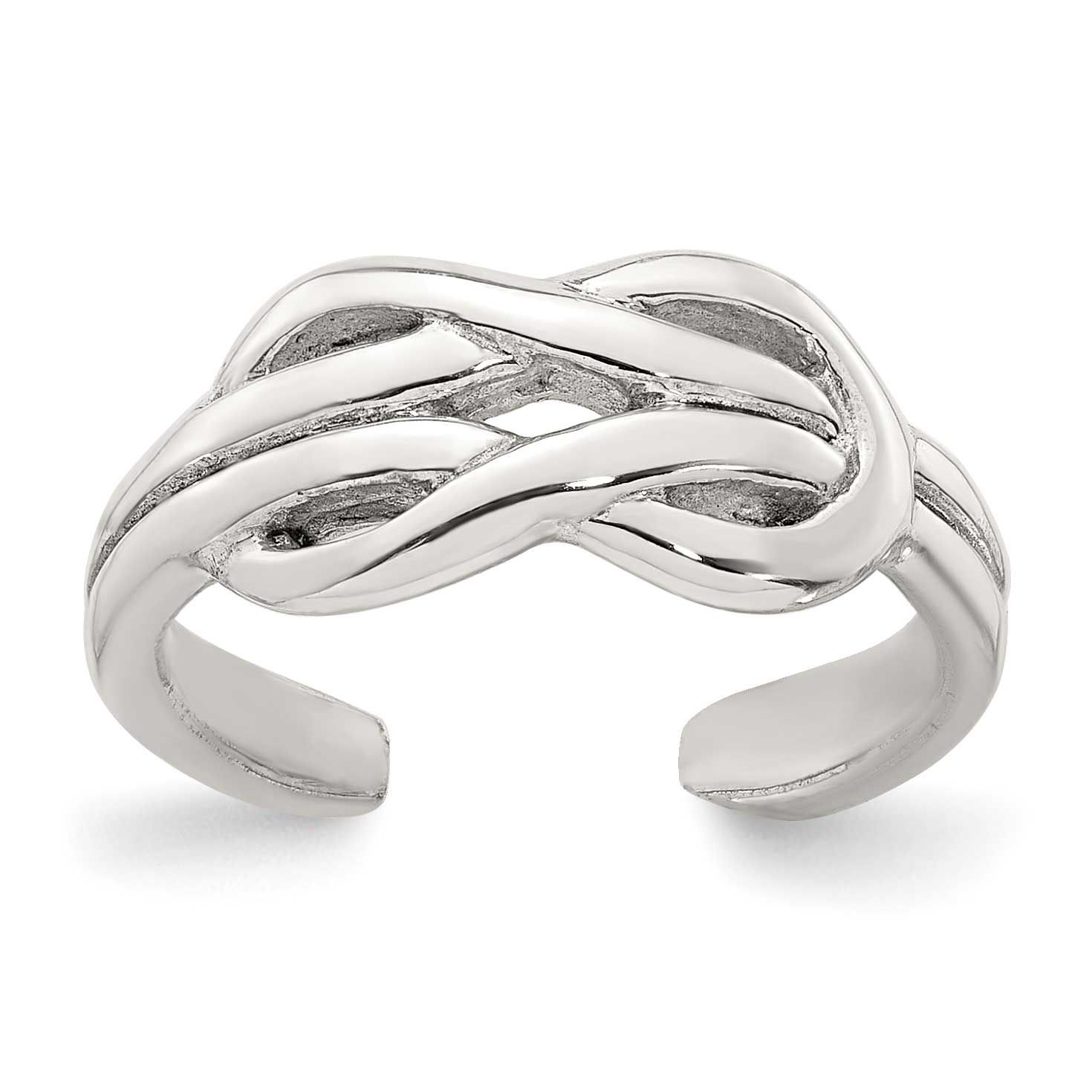 Knot Infinity Adjustable Toe Ring Sterling Silver Polished, MPN: QR7675, UPC:
