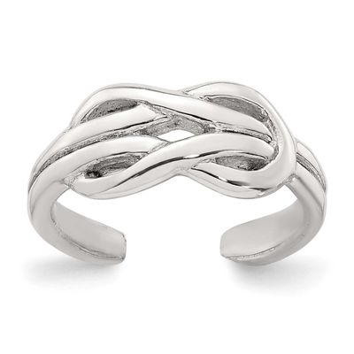 Knot Infinity Adjustable Toe Ring Sterling Silver Polished, MPN: QR7675, UPC: