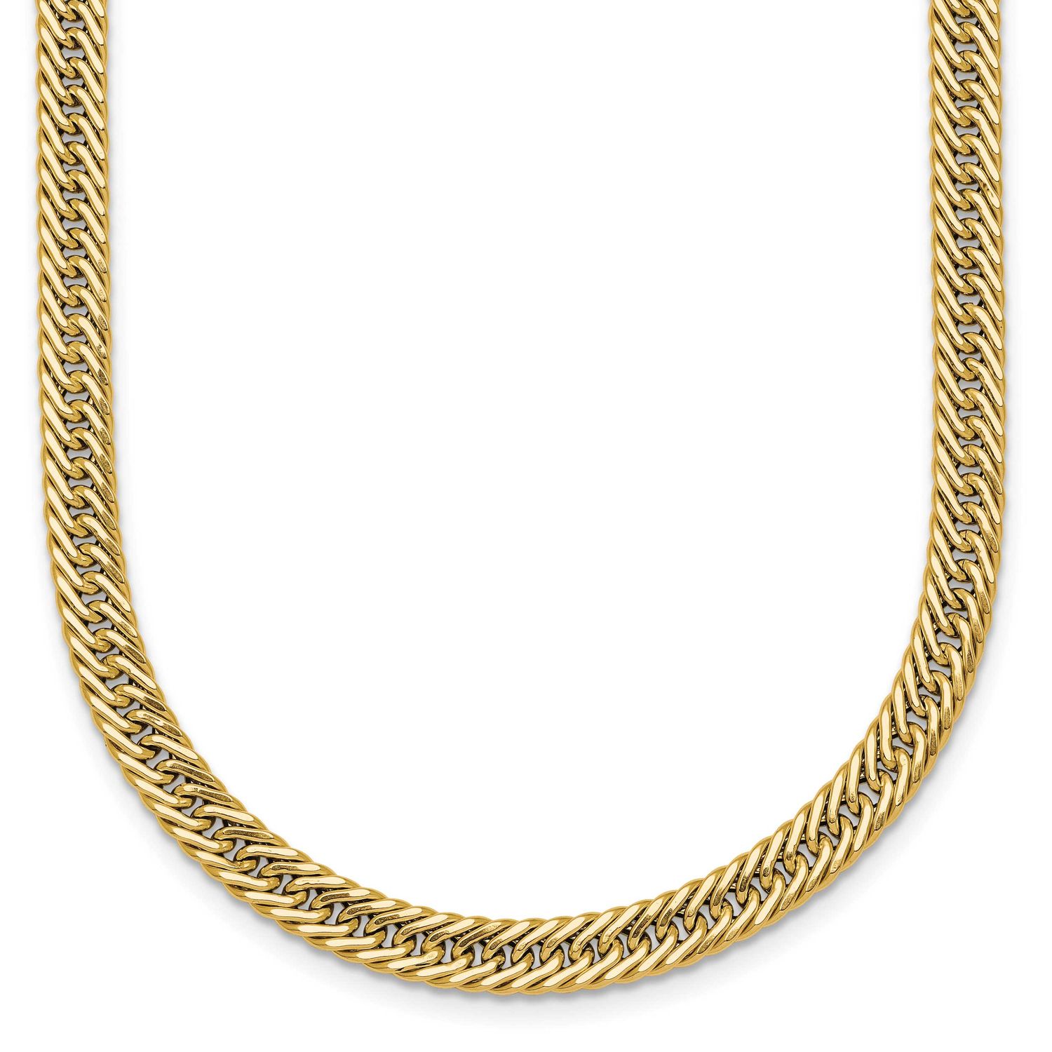 17 Inch Fancy Hollow Link Necklace 14k Gold Polished, MPN: SF3208-17, UPC: