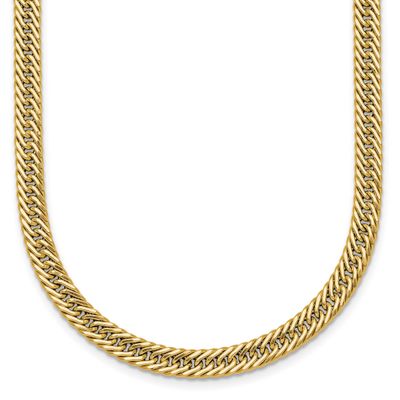17 Inch Fancy Hollow Link Necklace 14k Gold Polished, MPN: SF3208-17, UPC:
