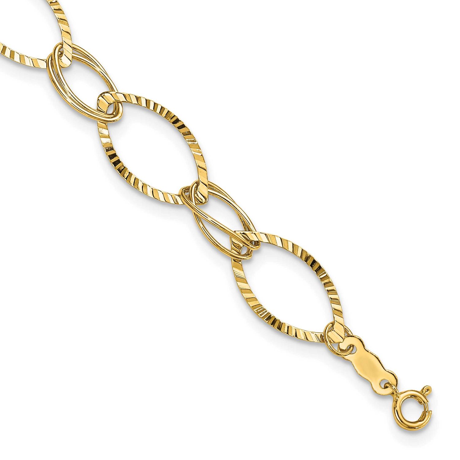 Fancy Link Bracelet 14k Gold, MPN: SF1556-7.25, UPC: 886774565057