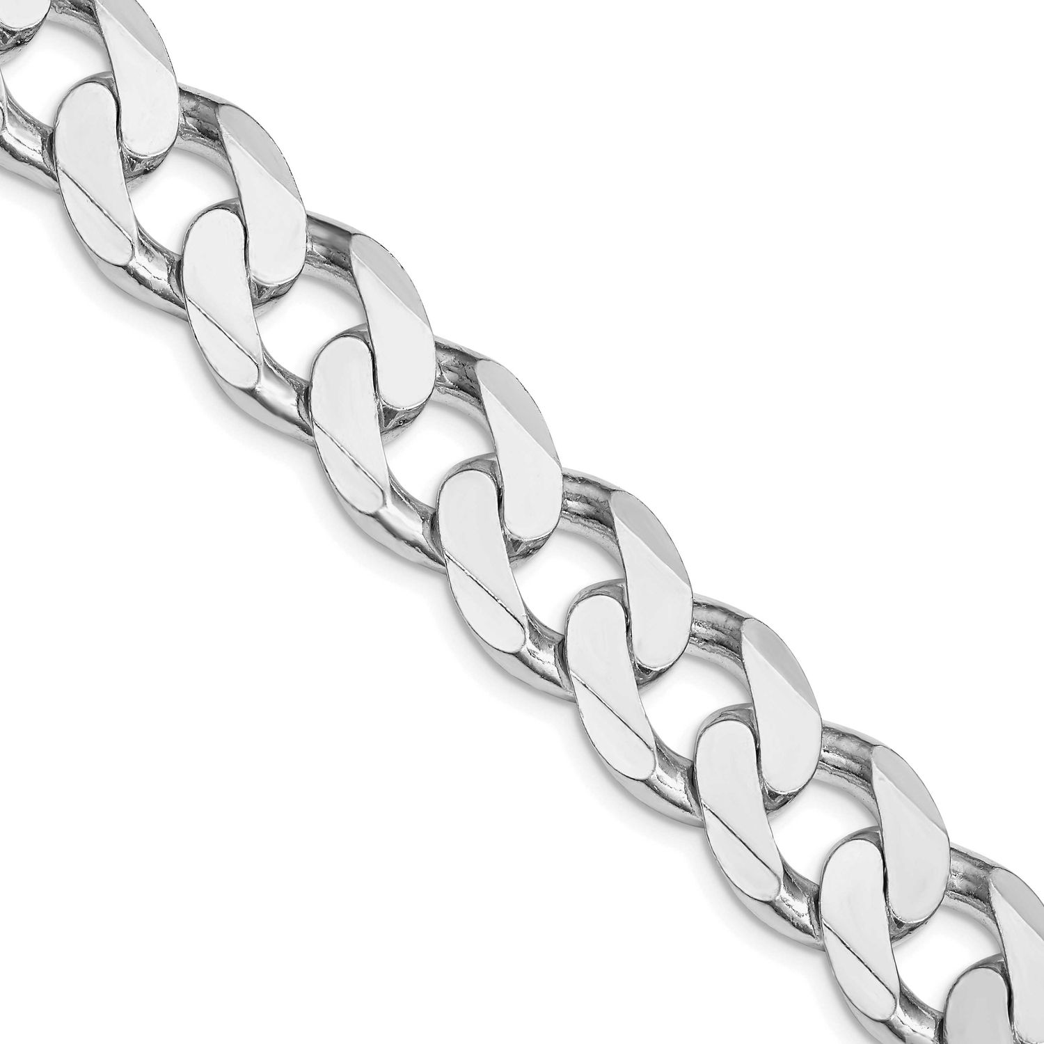14.5mm Curb Chain 22 Inch Sterling Silver Rhodium-Plated, MPN: QCB400R-22, UPC: