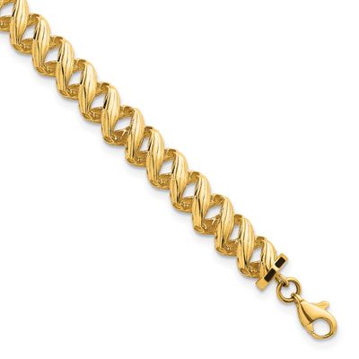 Open Spiral Link 7.5 Inch Bracelet 14k Gold Polished, MPN: SF3127-7.5, UPC: