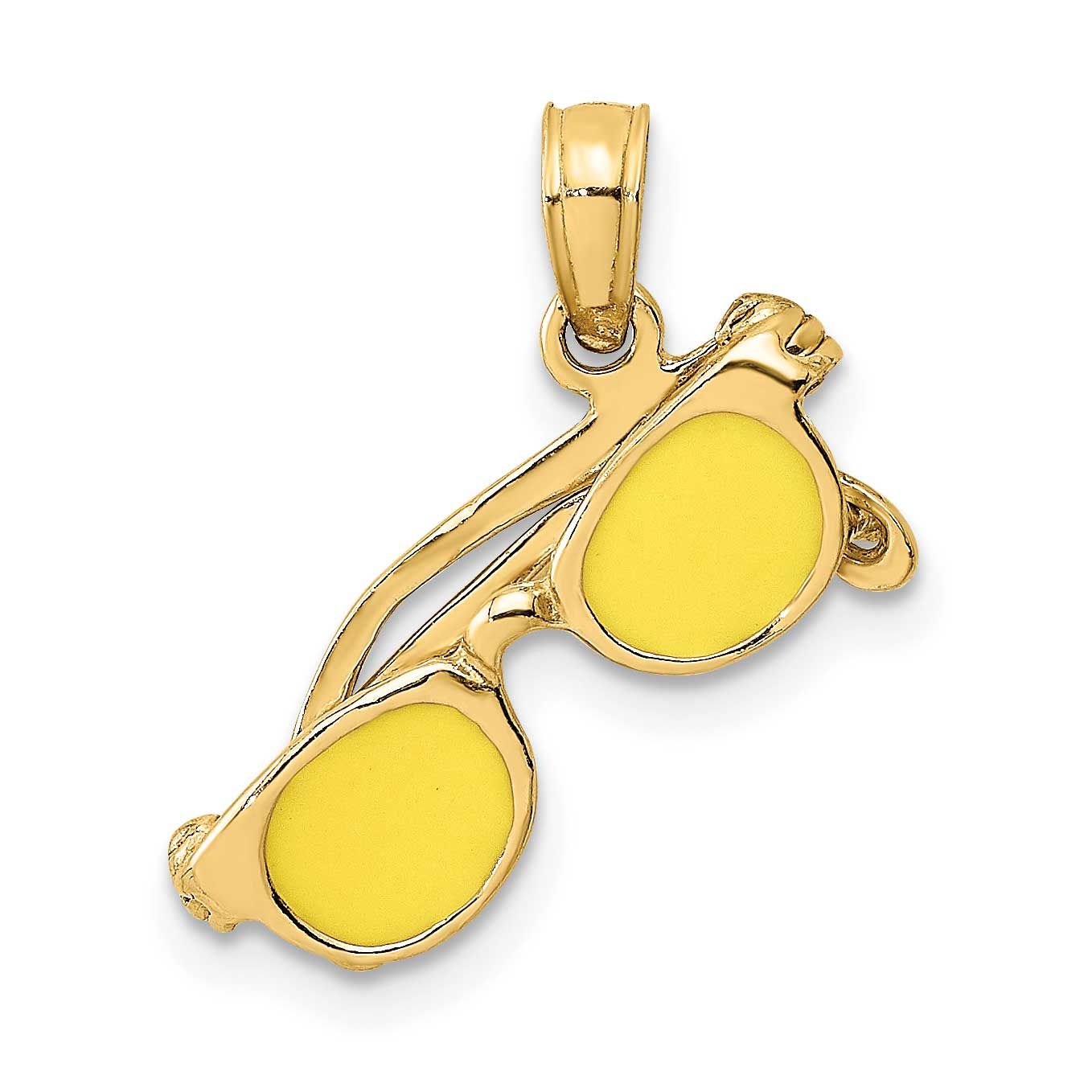 3D Yellow Enameled Sunglasses Moveable Charm 14k Gold, MPN: K6703, UPC: 637218111718