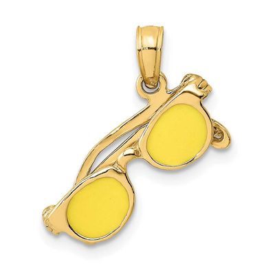 3D Yellow Enameled Sunglasses Moveable Charm 14k Gold, MPN: K6703, UPC: 637218111718