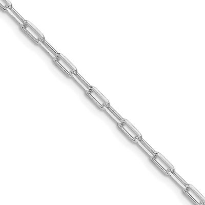 2.75mm Elongated Open Link Chain 20 Inch Sterling Silver Rhodium-Plated, MPN: QFC52R-20, UPC: