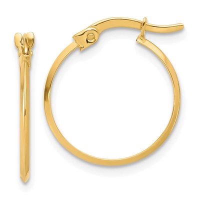 Knife Edge Hoop Earrings 10k Gold Polished, MPN: 10TF2194, UPC: