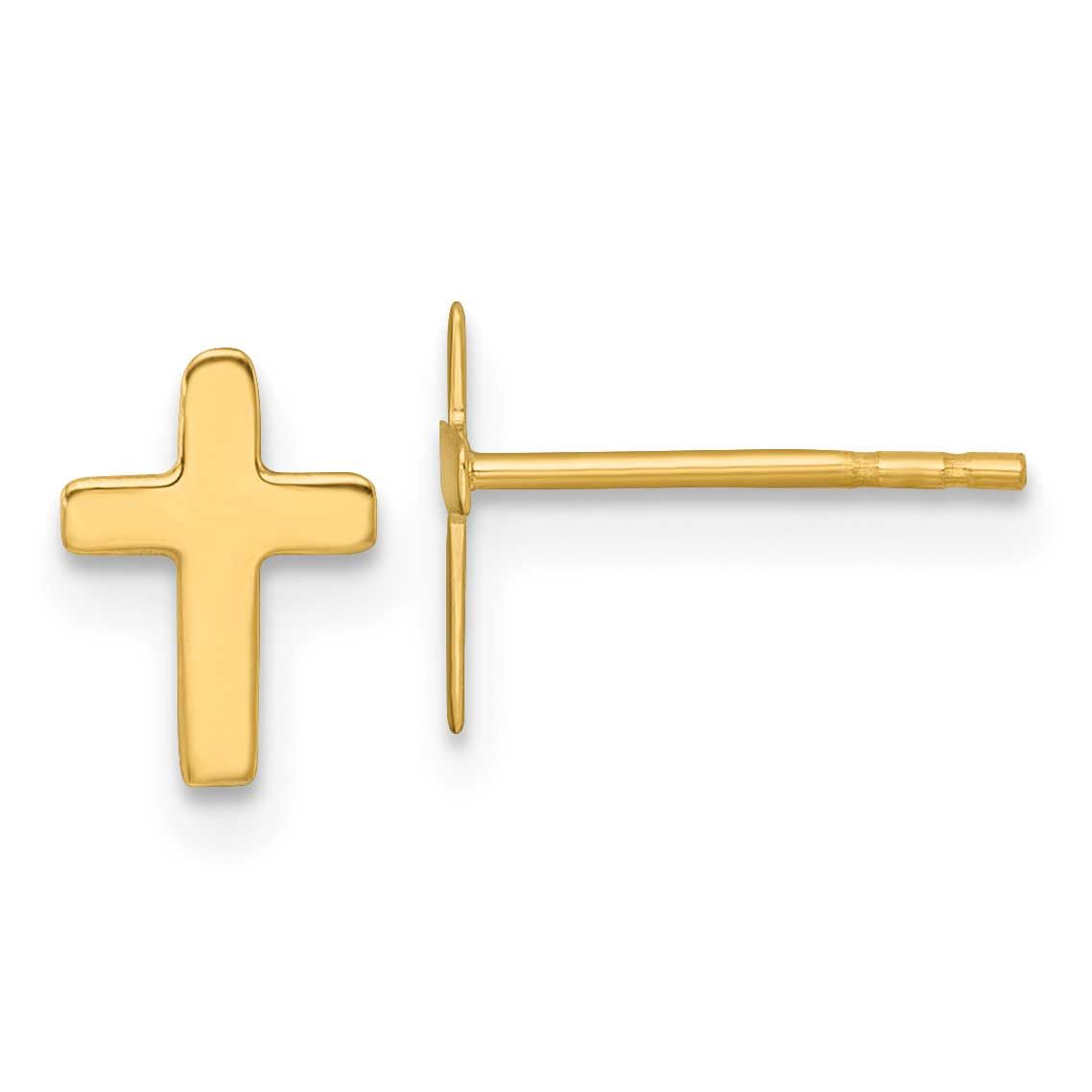 Cross Post Earrings 14k Gold Polished, MPN: YE2312, UPC: