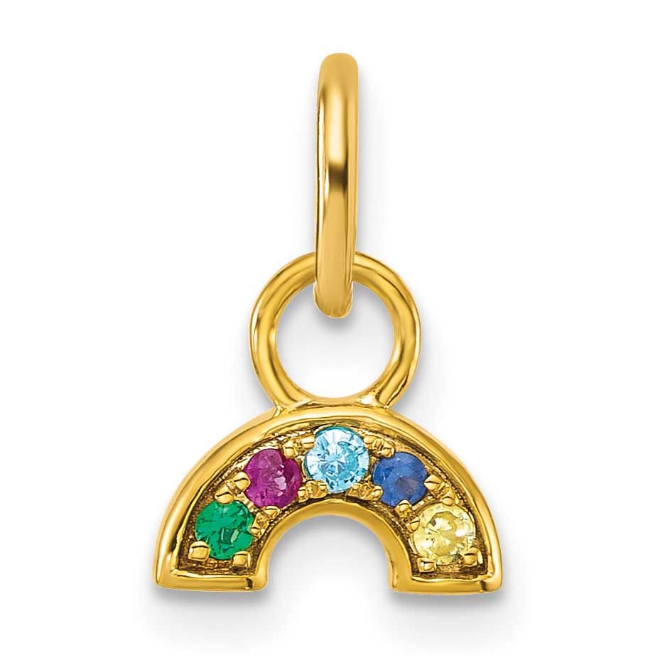 Multi-Color CZ Rainbow Charm 14k Gold Polished, MPN: PM10767-YCZ, UPC: