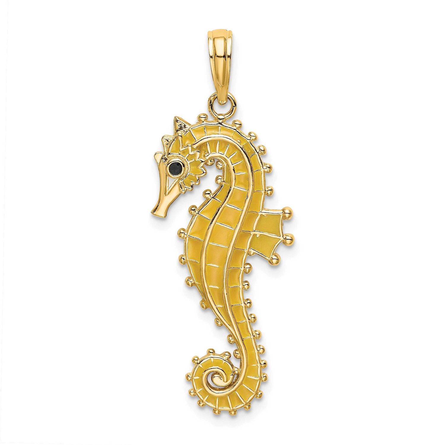 3-D Enamel Seahorse Charm 14k Gold, MPN: K7045, UPC: 637218140855