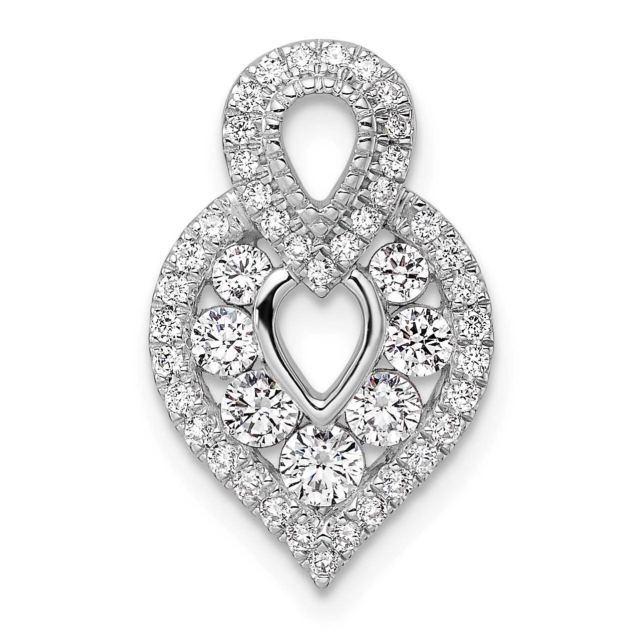 Polished Diamond Fancy Chain Slide 19.3 Inch 14k White Gold, MPN: PM10788-067-WAA, UPC: