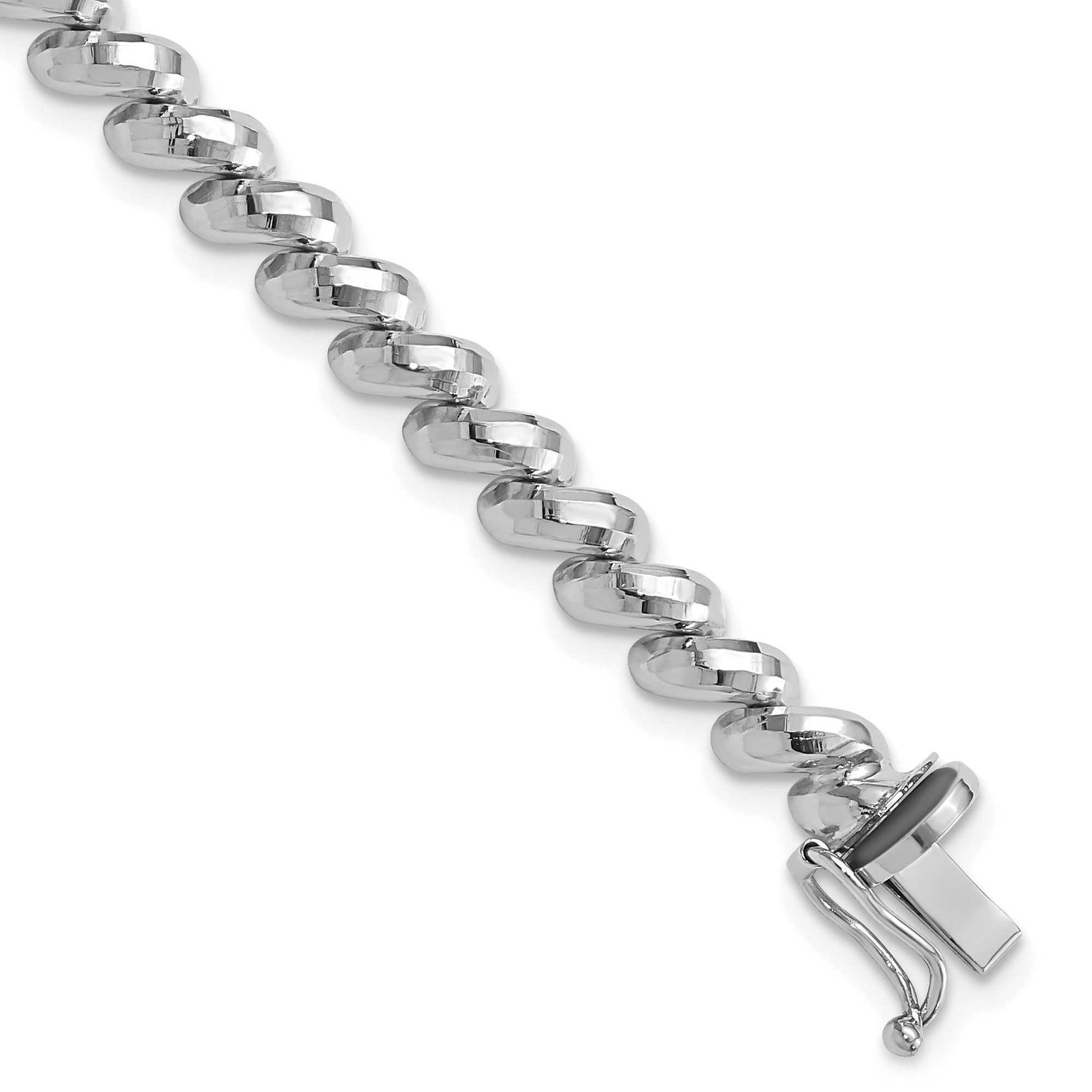Faceted San Marco Bracelet 14k White Gold, MPN: FSM8W-7, UPC: