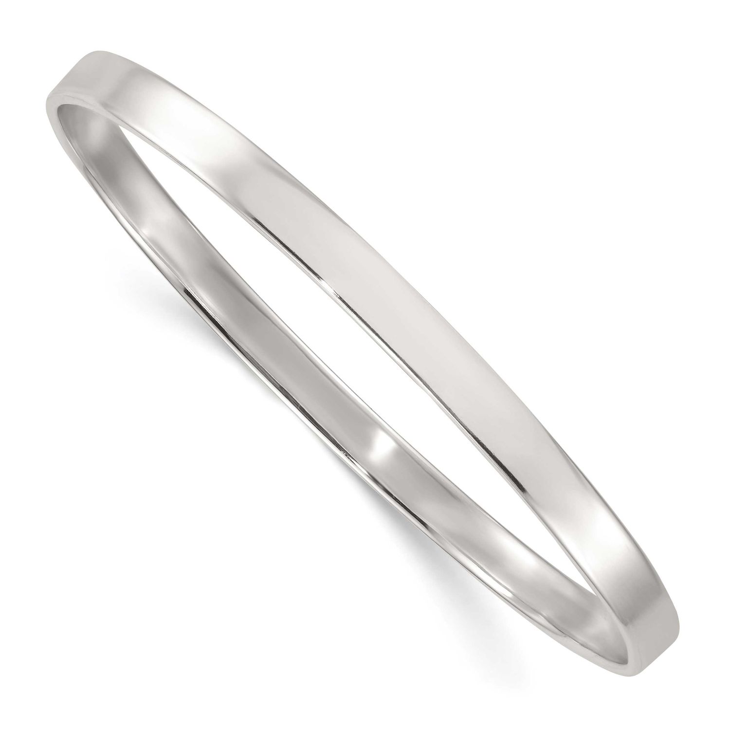 5.0mm Flat Slip On Bangle Sterling Silver Polished, MPN: QB1600, UPC: