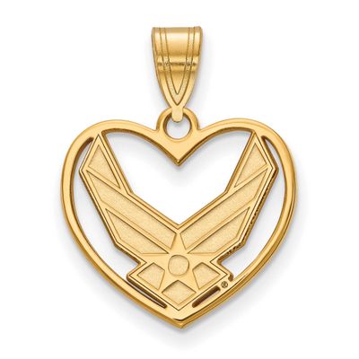 Logoart U.S. Air Force Heart Pendant 14k Gold, MPN: 4Y016USAF, UPC: