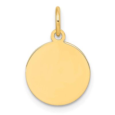 Plain .018 Gauge Circular Engravable Disc Charm 10k Gold, MPN: 10XM732/18, UPC: