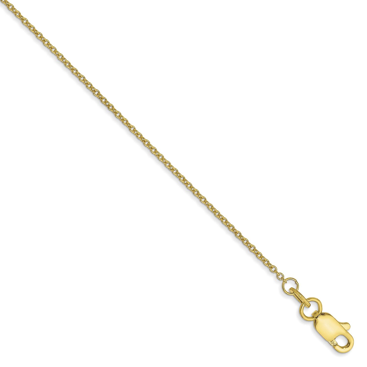 1mm Round Open Link Cable Chain Anklet 9 Inch 10k Gold, MPN: 10PE53-9, UPC: