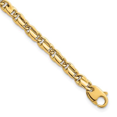 Fancy Flat Link 4.5mm Bracelet 14k Gold Polished, MPN: SF3174-7.25, UPC: