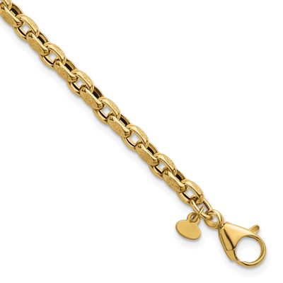 7.75 Inch Fancy Textured Open Link Bracelet 14k Gold Polished, MPN: SF3223-7.75, UPC:
