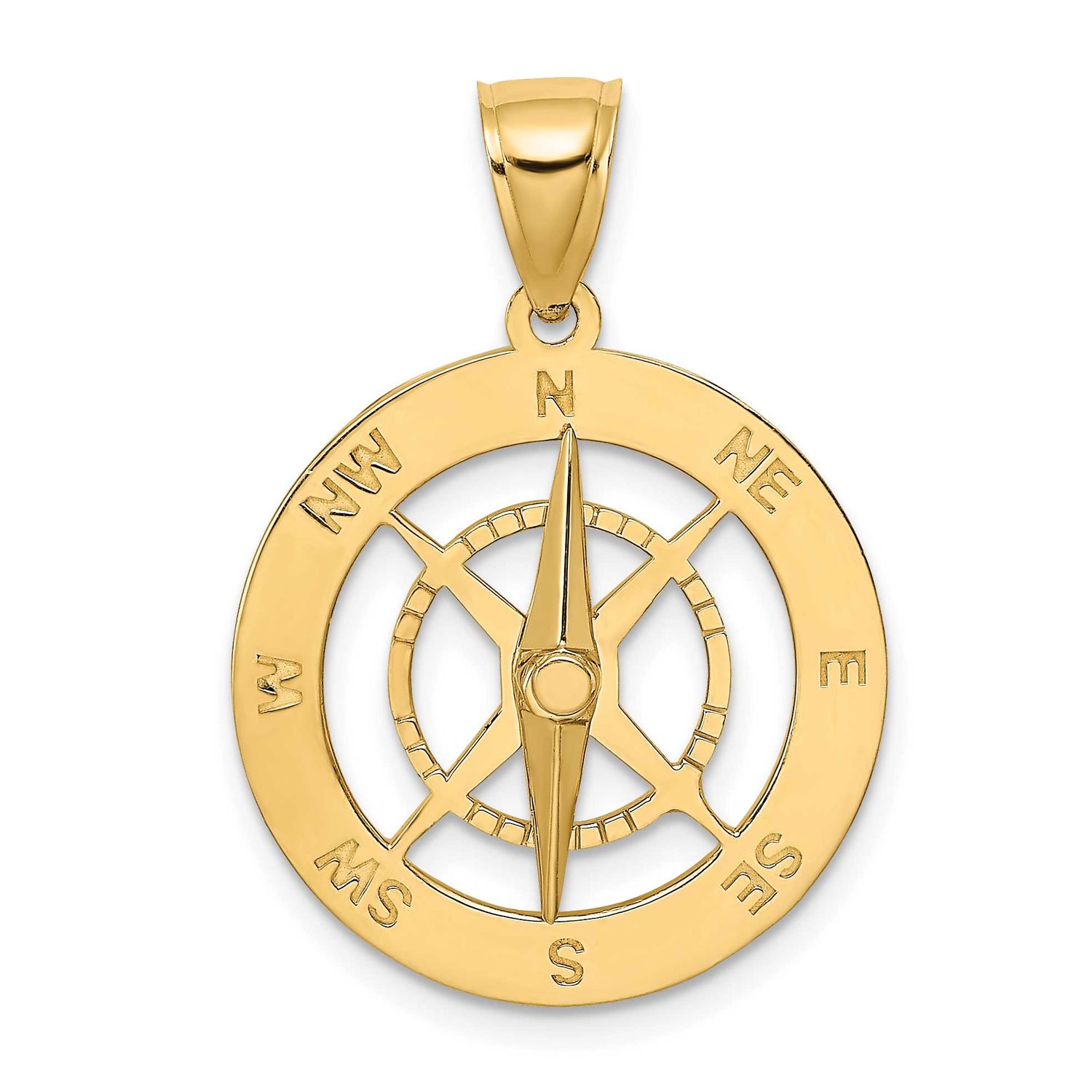 Nautical Compass with Moveable Needle Charm 10k Gold, MPN: 10K7898, UPC: 191101084089