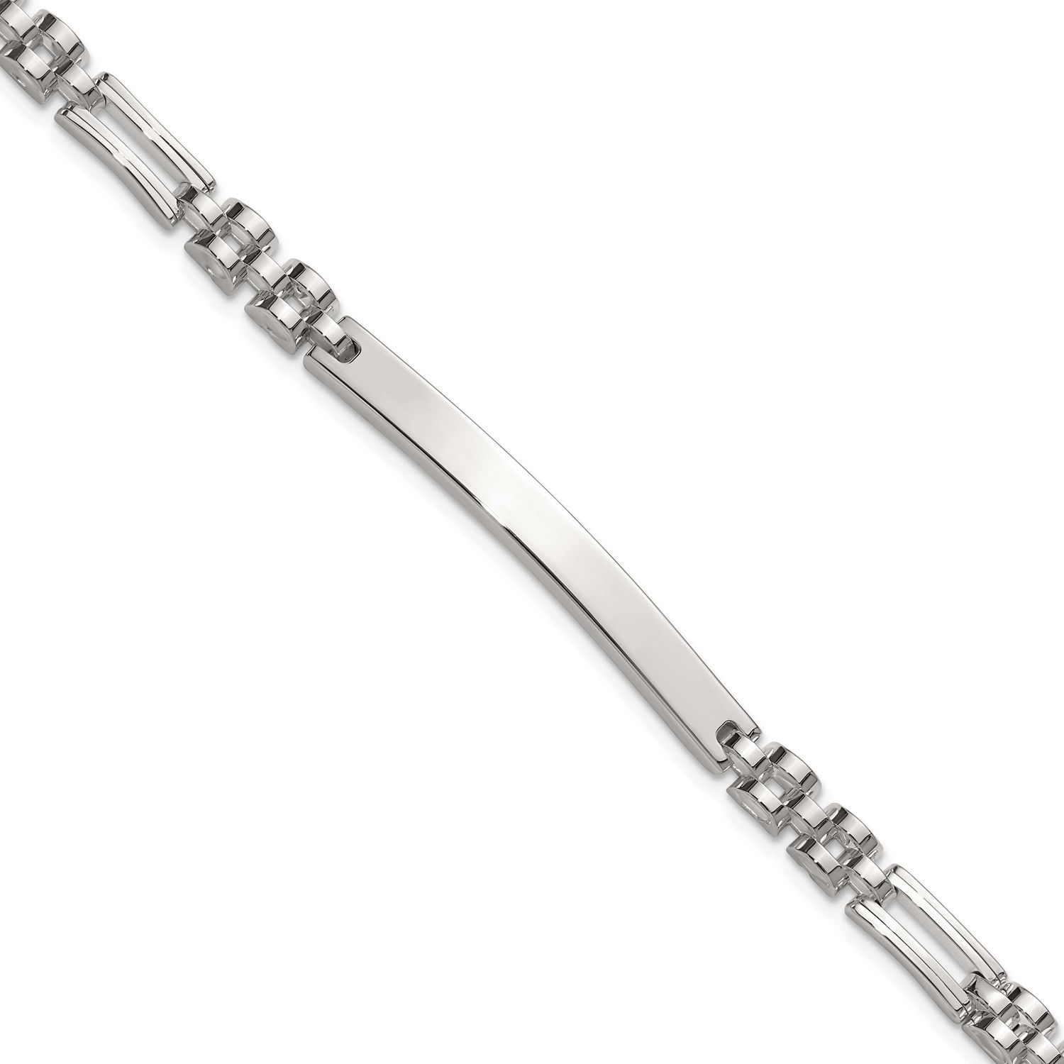 7.5 Inch ID Bracelet Sterling Silver Polished, MPN: QID262-7.5, UPC: