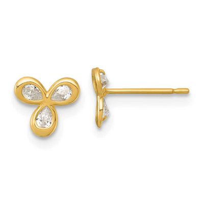 CZ Post Earrings 14k Gold Polished, MPN: YE2268, UPC: