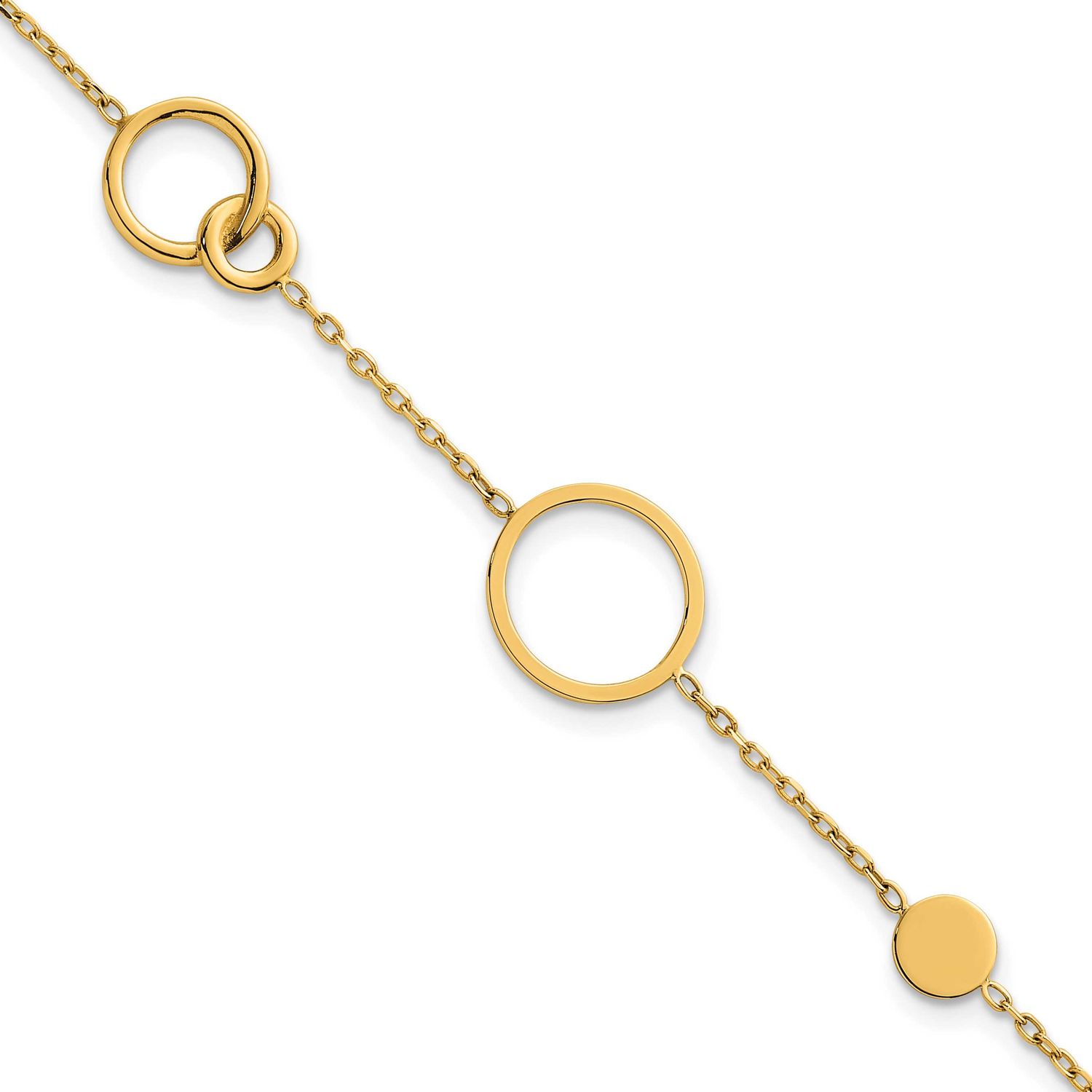Circle Pattern Bracelet 14k Gold Polished, MPN: SF3237-7.25, UPC: