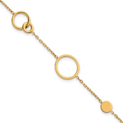 Circle Pattern Bracelet 14k Gold Polished, MPN: SF3237-7.25, UPC:
