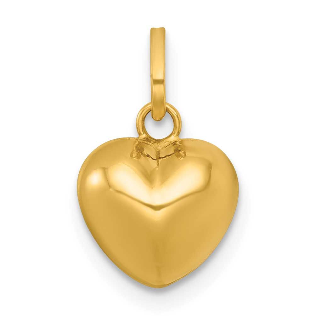 3D Heart Charm Pendant 14k Gold Polished, MPN: YC1601, UPC: