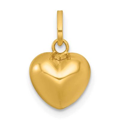 3D Heart Charm Pendant 14k Gold Polished, MPN: YC1601, UPC: