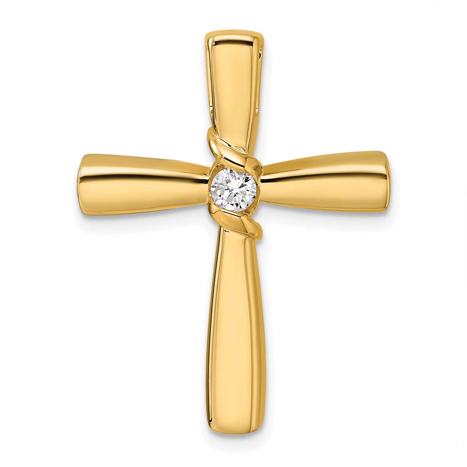 Diamond Cross Chain Slide 14k Gold Polished, MPN: PM8517-015-YA, UPC: