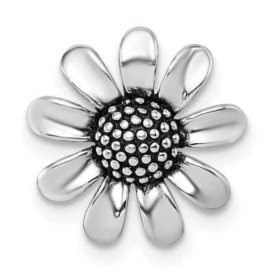 Antiqued Flower Chain Slide Pendant 15.1 Inch Sterling Silver Rhodium-Plated, MPN: QG7231P, UPC: