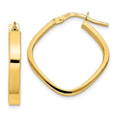 Flat Edge Square Hoop Earrings 10k Gold, MPN: 10TH980, UPC: