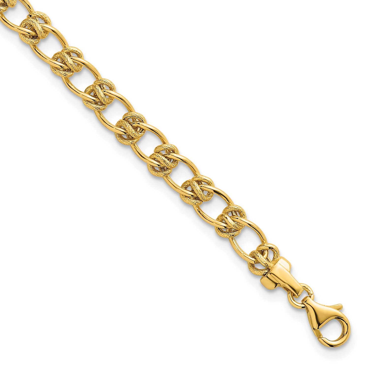 5.0mm Fancy Link 7.5 Inch Bracelet 14k Gold Polished, MPN: SF3262-7.5, UPC: