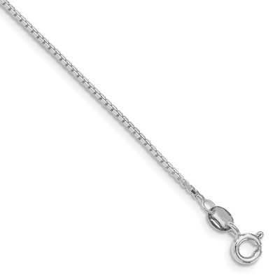 1.15mm 8 Sided Diamond-Cut Box Chain 16 Inch Sterling Silver Rhodium-Plated, MPN: QBR022R-16, UPC: