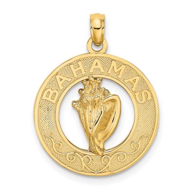 Bahamas with Conch Shell Circle Charm 14k Gold, MPN: K7601, UPC: 637218142323