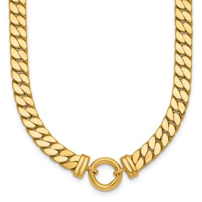 18 Inch Curb Link with Circle Element Necklace 14k Gold Polished, MPN: SF3213-18, UPC: