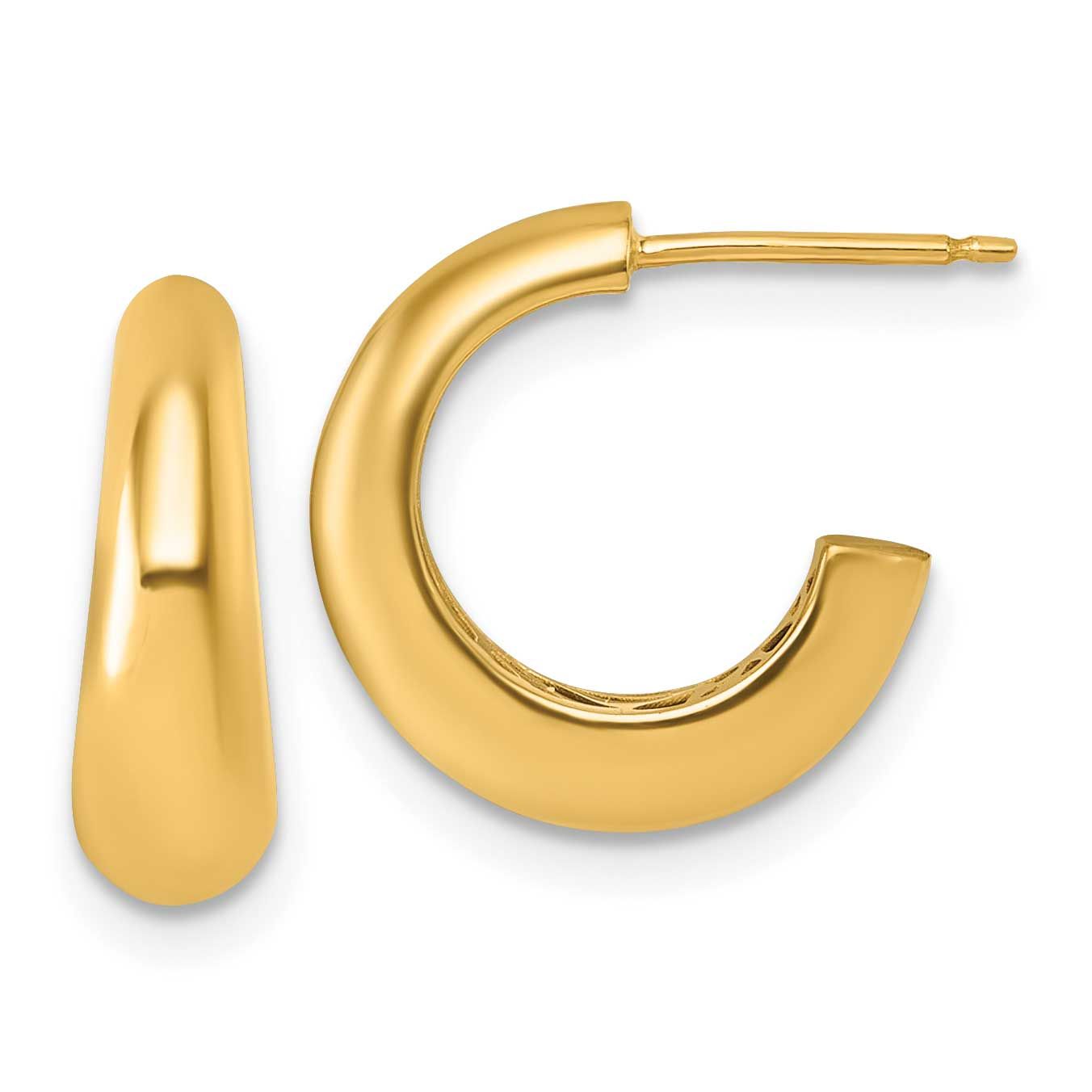 Hollow C-Hoop Post Earrings 14k Gold Polished, MPN: TF2555, UPC: