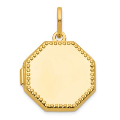 Border 18mm Octagon Shaped Locket 14k Gold Polished, MPN: XL895, UPC: