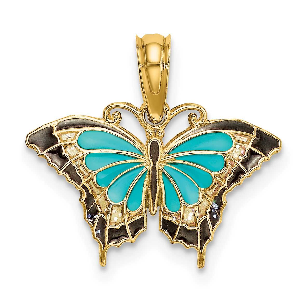 Small Enameled Wings Butterfly Charm 14k Gold, MPN: K8607, UPC: 637218159529
