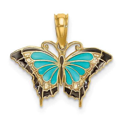 Small Enameled Wings Butterfly Charm 14k Gold, MPN: K8607, UPC: 637218159529