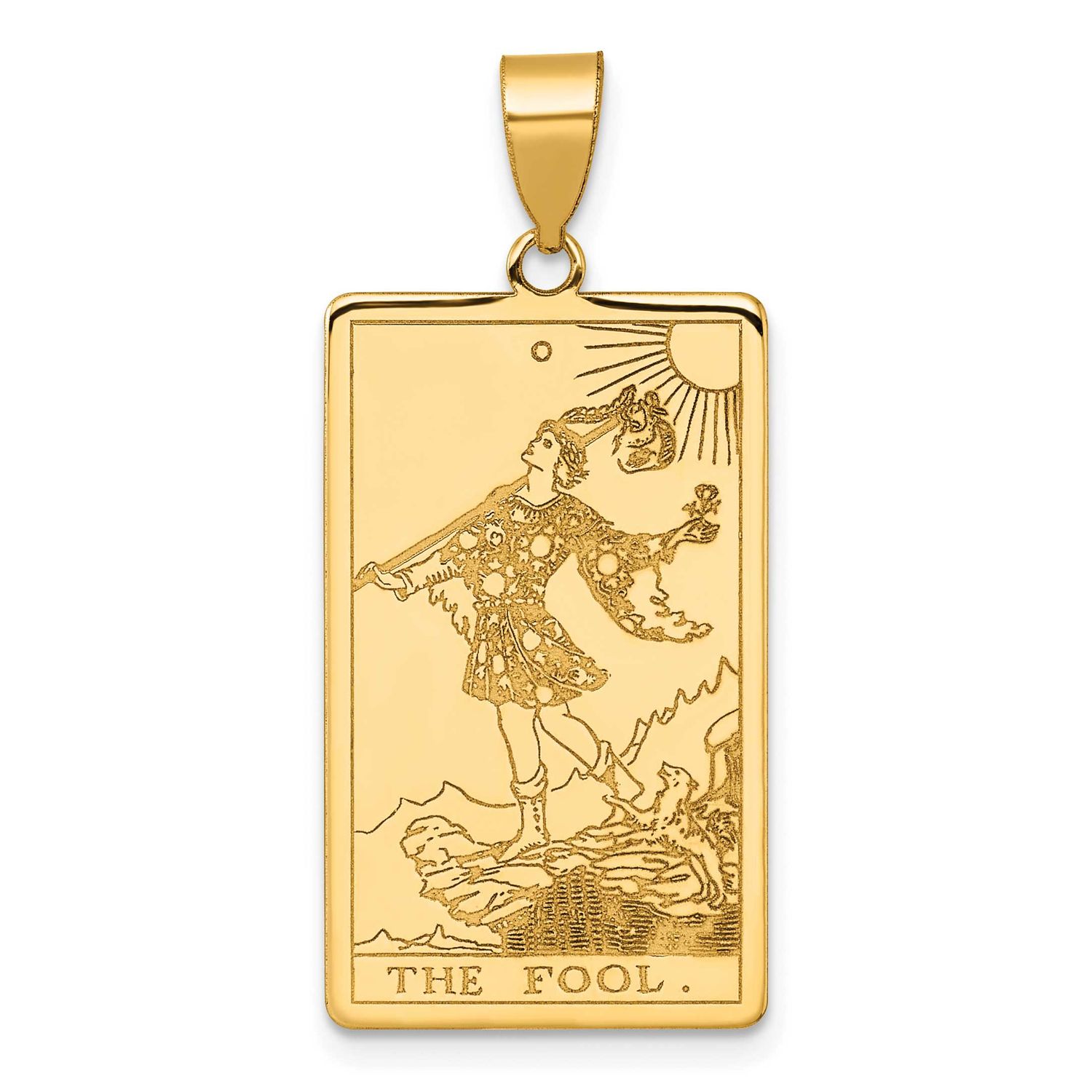 The Fool Tarot Card Pendant 14k Gold, MPN: XM710, UPC: