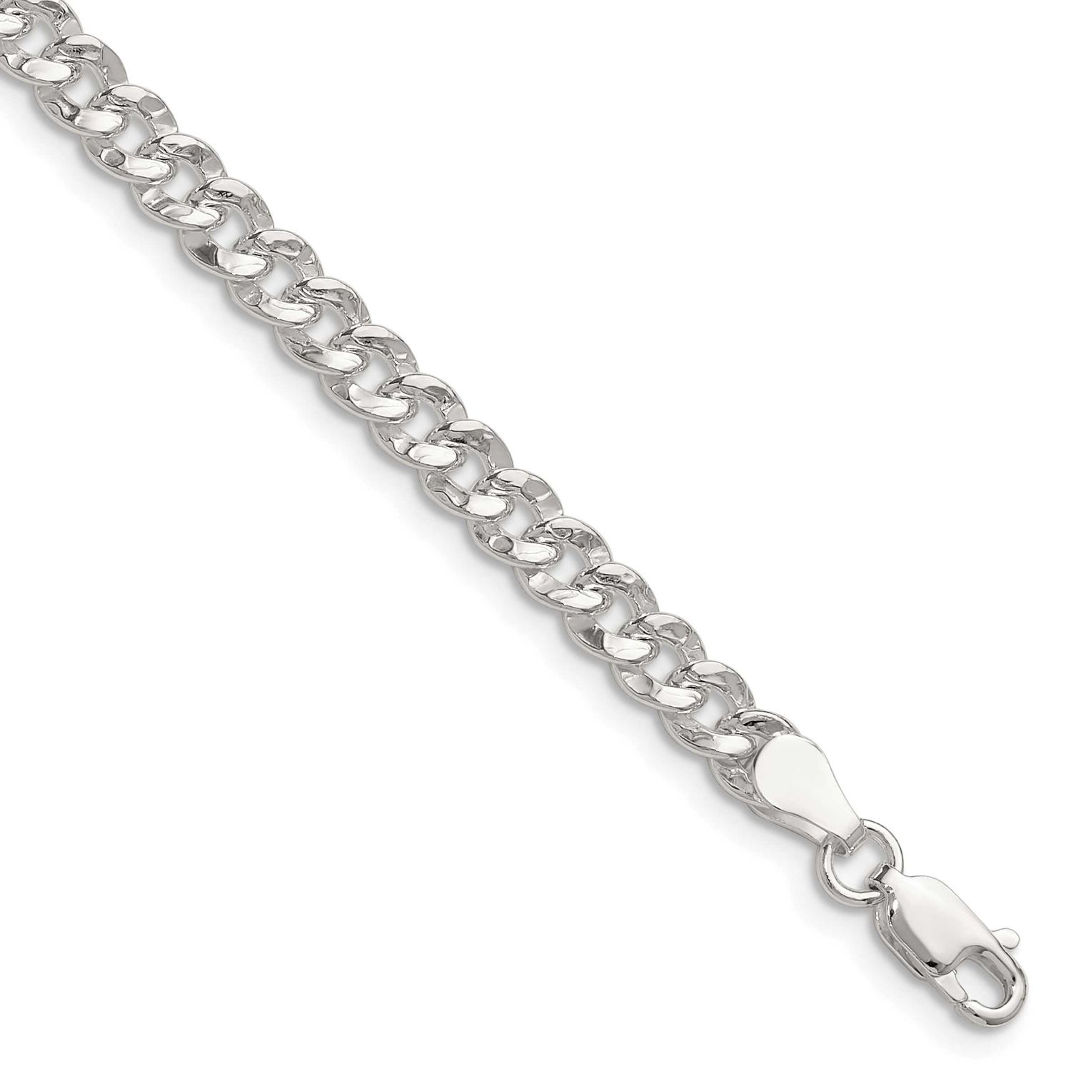 4.75mm Hammered Curb Chain 7 Inch Sterling Silver, MPN: QHCB120-7, UPC: