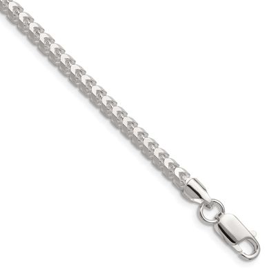 4.0mm Diamond-cut Square Franco Chain 7 Inch Sterling Silver, MPN: QQF120-7, UPC: