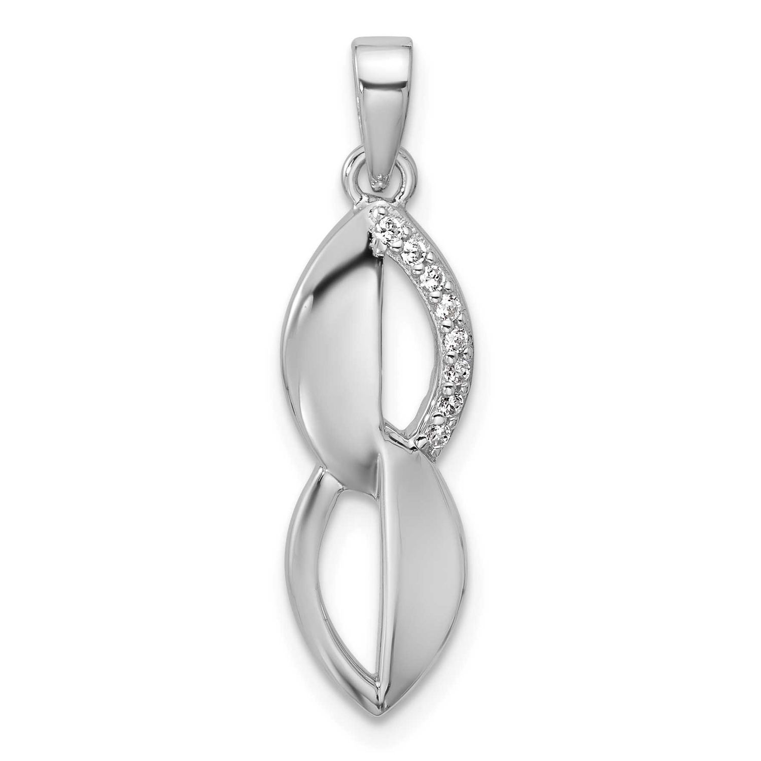 CZ Pendant Sterling Silver Rhodium-Plated, MPN: QG7139P, UPC: