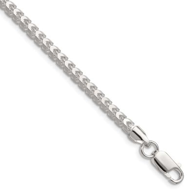 4.0mm Diamond-cut Square Franco Chain 8 Inch Sterling Silver, MPN: QQF120-8, UPC: