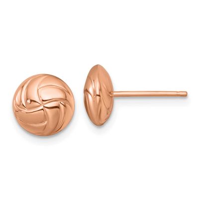 Polished Textured Post Earrings 14k Rose Gold, MPN: H1139, UPC: