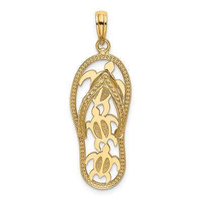 Triple Turtle Flip-Flop Charm 10k Gold, MPN: 10K7611, UPC: 196904147917
